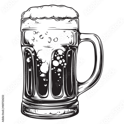 Beer mug silhouette Vector isolated on white background