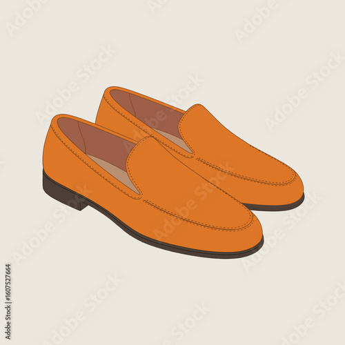 Stylish orange suede loafer shoes for men