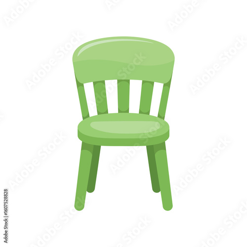 Bright green plastic children s chair with slatted back
