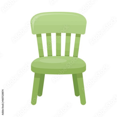 Bright green plastic children s chair with spindle back