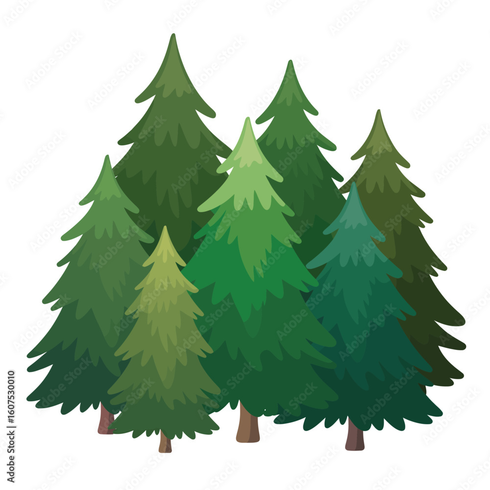 Obraz premium A cluster of lush green evergreen trees in a forest