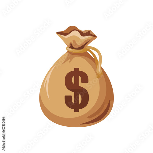 Cartoon money bag with dollar sign