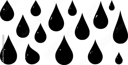 Drop shapes. Collection of droplet shapes isolated on a white background. Vector illustration
