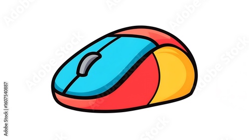 Colorful Computer Mouse Illustration on White Background