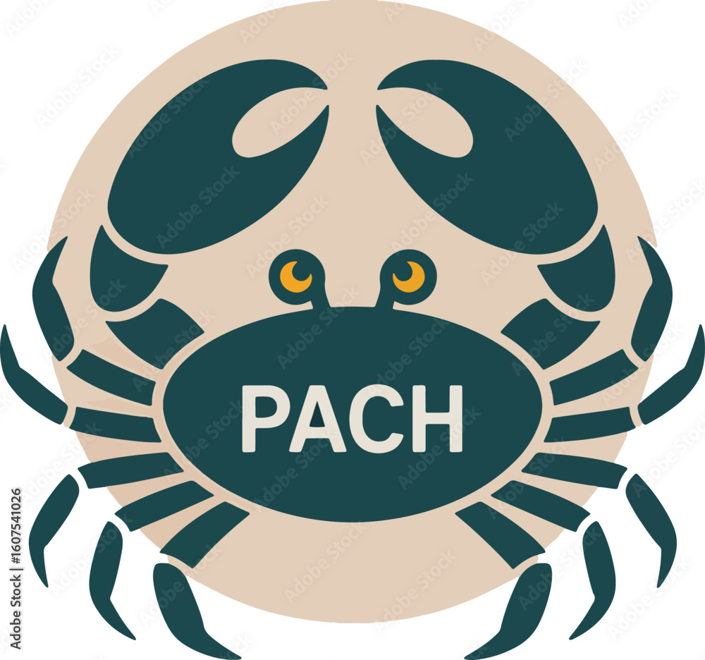 Naklejka premium crab logo icon flat art design royalty free image premium quality