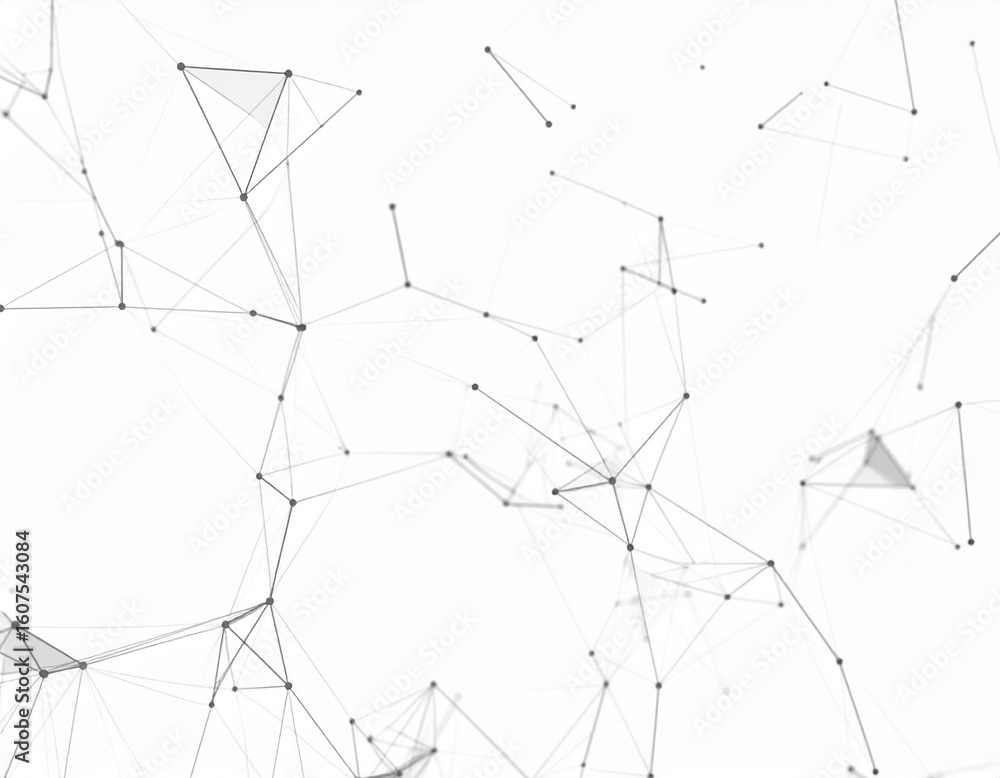 Obraz premium A complex network of interconnected lines and nodes against a clean white background