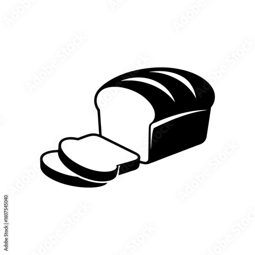 loaf of bread silhouette black and white bakery food slice