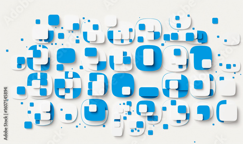 blue and white abstract squ...