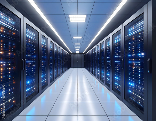 Modern data center server room