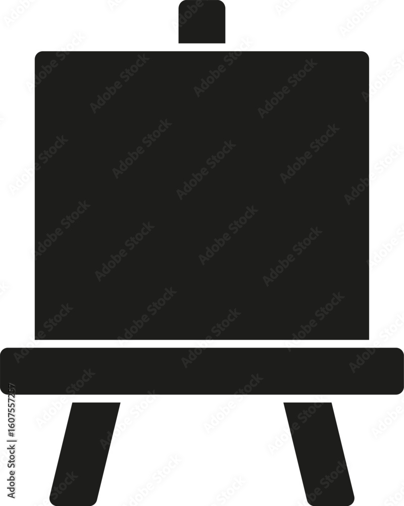 Obraz premium Black easel with blank canvas icon. Vector. Flat design. 