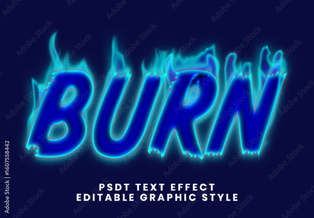 Intense Text Blue Flame Glowing Font Burn Intense Text Effect Stock テンプレート | Adobe Stock