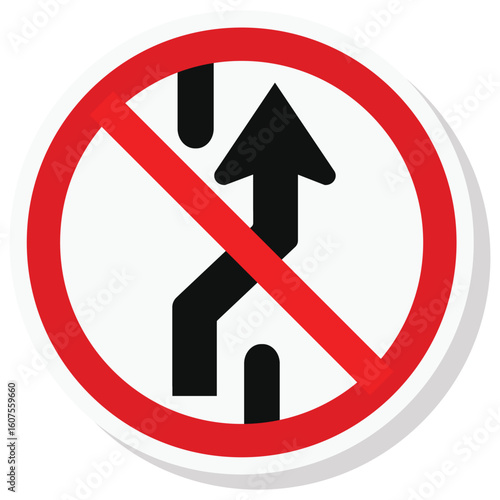 No Turn Up Arrow Forbidden Sign Isloated On White Background