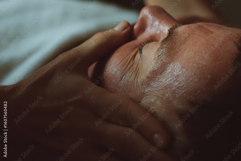 Naklejka premium Relaxing facial treatment session at a professional spa with a skilled therapist providing soothing care for a client’s skin
