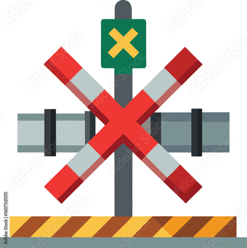 Fotografie unprotected level crossing Icon