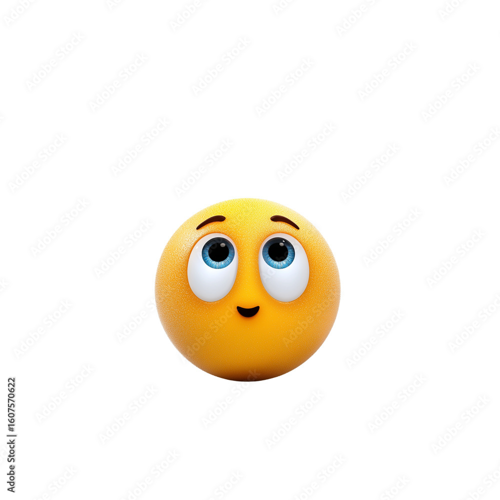 Fototapeta premium New beginning sunrise emoji with blinking hopeful eyes and rising light rays on white background, 3D vendor, animated