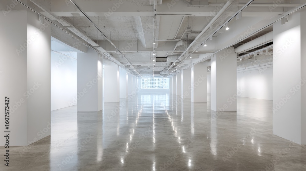 Naklejka premium Empty white gallery interior