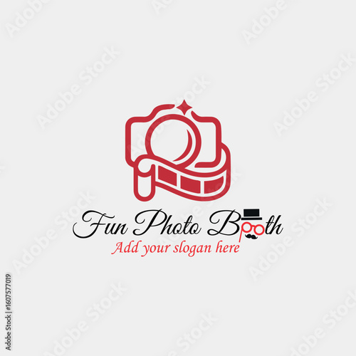 photo studio booth logo design vector