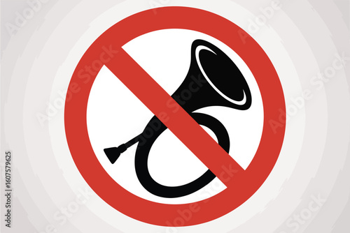 No honking sign indicating quiet zone or noise restriction