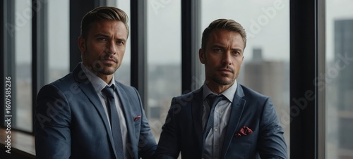 Portrait of confident businessman at the window