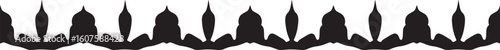 Islamic Decorative Railing Silhouette Pattern. Seamless Islamic Border.