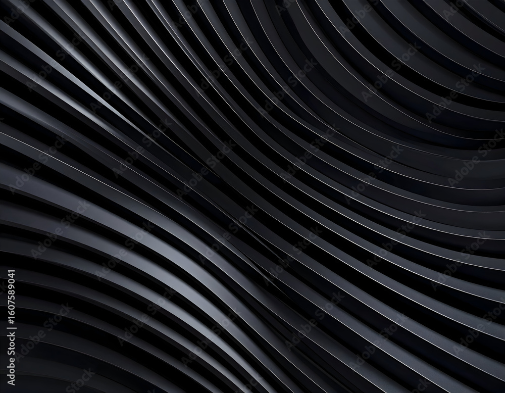 Naklejka premium Abstract dark background curved lines