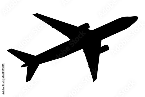 Airplane aviation transport travel flight aircraft silhouette vector illustration