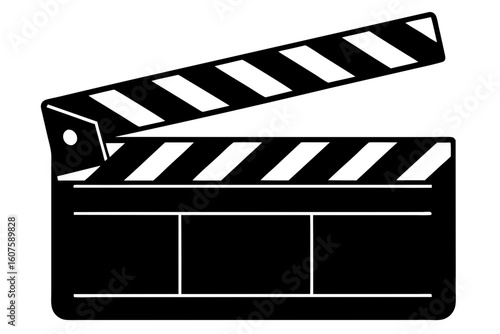 Clapper board film production movie cinema silhouette vector illustration