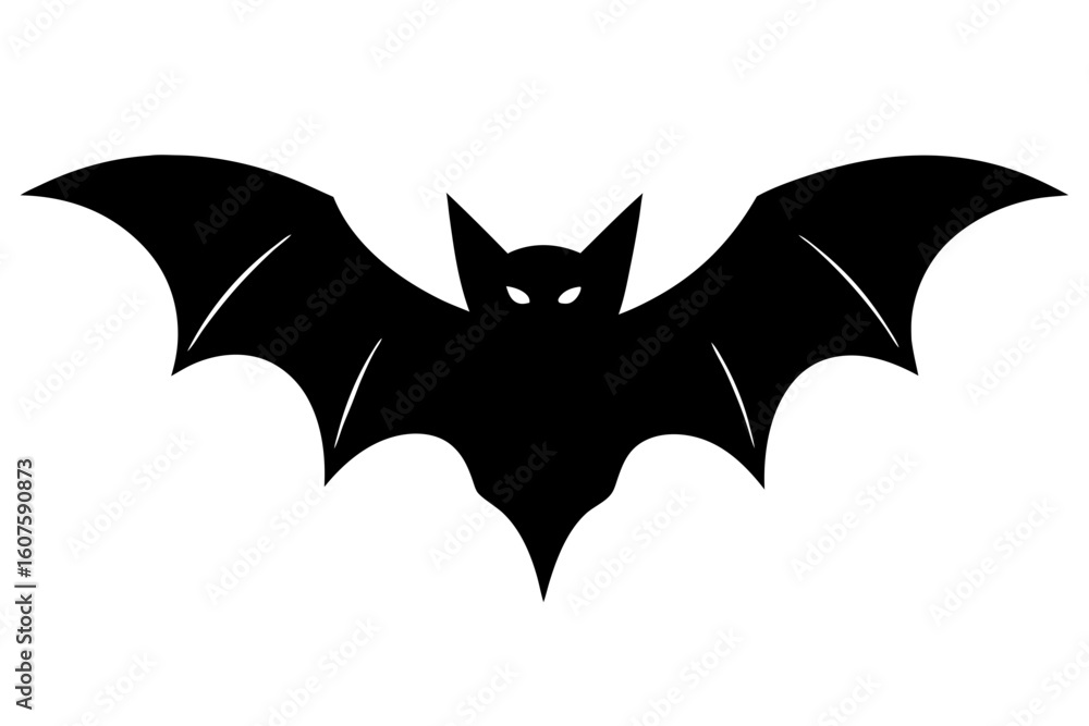 Flying nocturnal animal bat silhouette vector illustration Flying nocturnal animal bat silhouette vector illustration