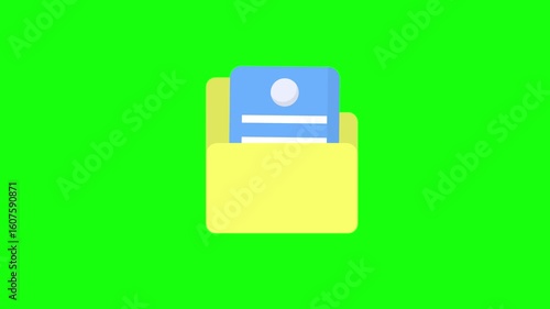 medical folder icon, 2d motion graphic icon animation, 4k green screen video, motion graphic element