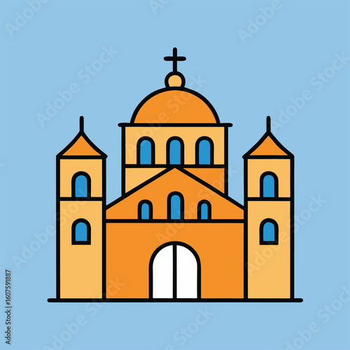 Wallpaper Mural vector illustration of church Torontodigital.ca