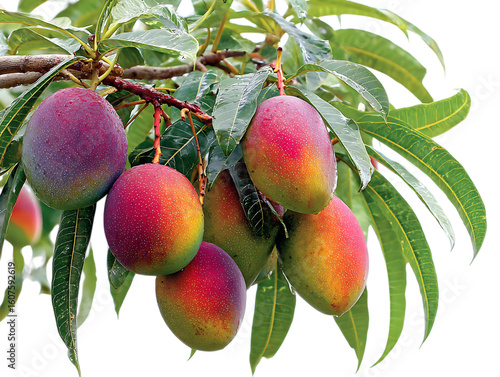 HD Mango Image Colorful Mango Mango plant on the bangladeshi garde on white background