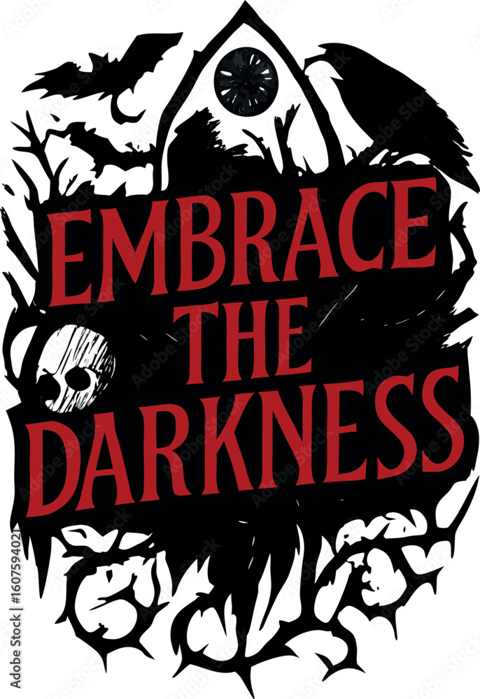 Obraz premium Embrace The Darkness Gothic Raven Eye T-Shirt