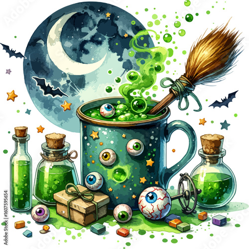 Coffee Cup with Halloween Clipart