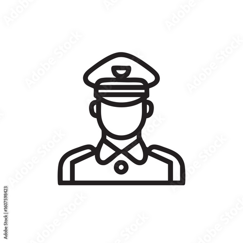 An officer in uniform with a peaked cap.