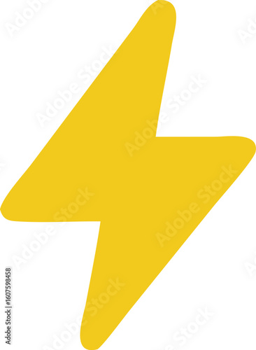 Yellow lightning bolt, energy or power icon
