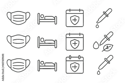 Symbol icons contour stroke prompt icon vector minimal line outline set immune