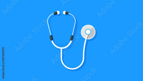 stethoscope on blue background