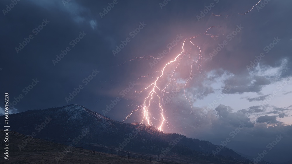Fototapeta premium lightning in the mountains