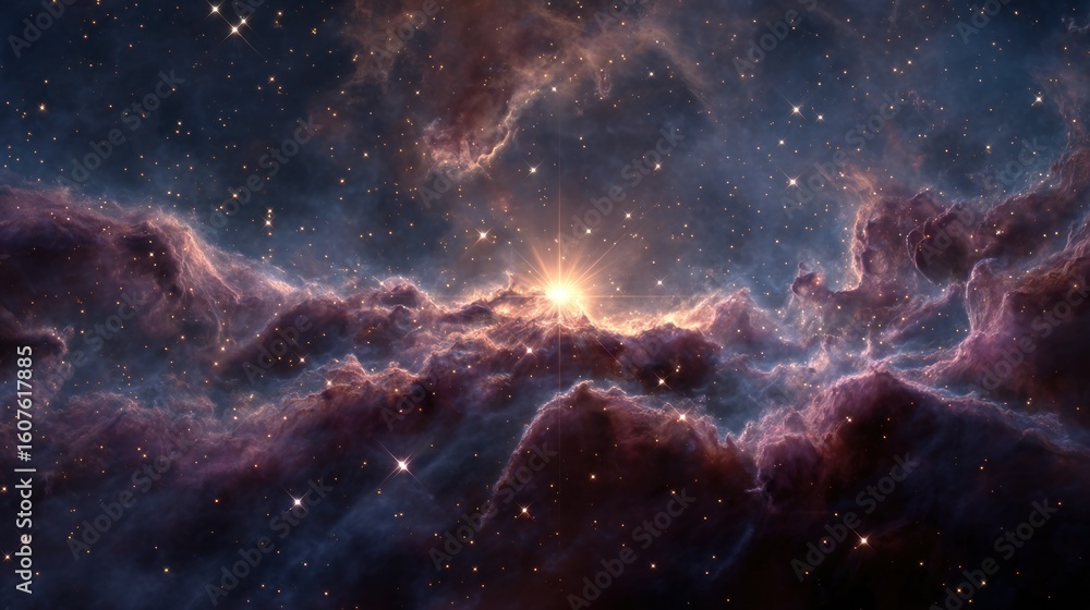 Fototapeta premium Cosmic nebula, radiant light