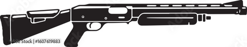detailed tactical shotgun vector image for military artwork, graphic design and multimedia projects in ai eps jpeg and png
