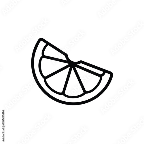 Graphic a lemon slice with segments fruit citrus