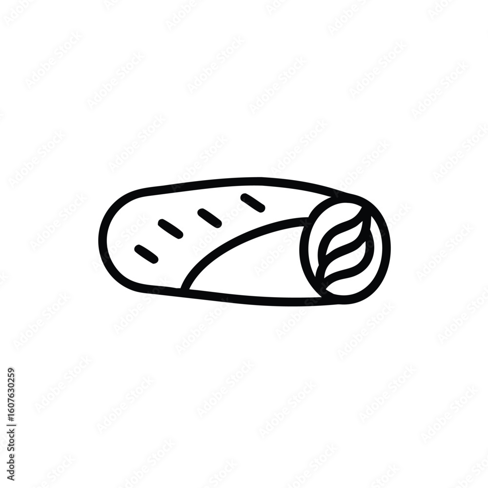 Minimalist outline icon a sushi roll food japanese Minimalist outline icon a sushi roll food japanese