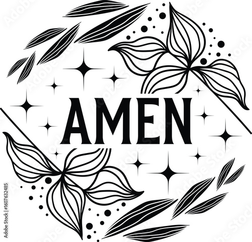 Inspirational Motivational Text Art Design - Amen Typography Quote