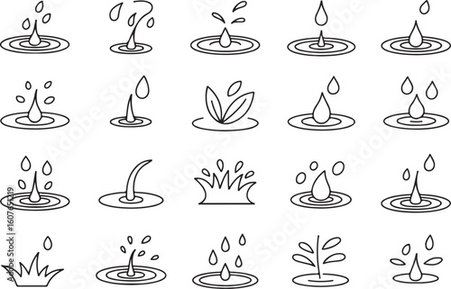 Simple rain cloud with falling raindrops icon clean silhouette design for weather apps