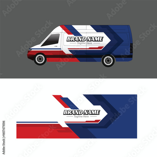Cargo van body wrap sticker design