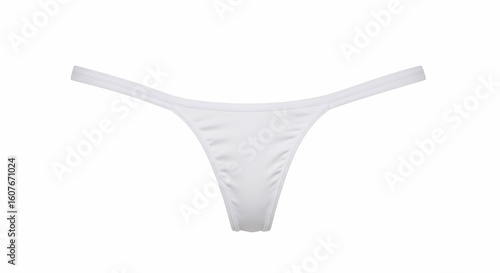 Isolated White Thong Underwear on Clean Background, Minimalist Lingerie Fashion