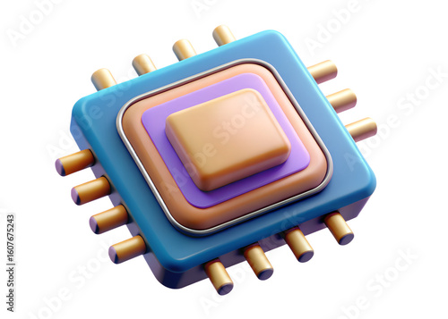 ai chip, 3d rendering isolated on white background | ai chip icon