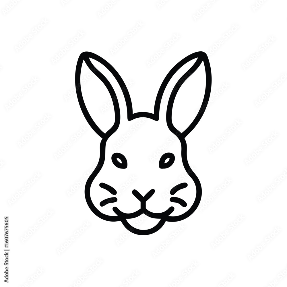 Obraz premium Outline bunny rabbit head icon on animal