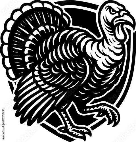 Bold Vector Logo of a Wild Turkey for Hunting and Outdoor Brands