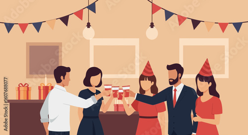 Celebrating Togetherness Friends Gathering Enjoying Special Event Time Party Celebration
